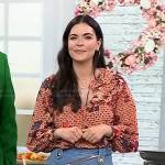 Katie Lee Biegel’s pink floral blouse and jeans on Today