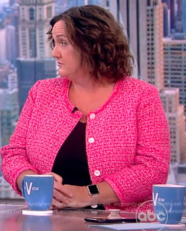 Katie Porter's pink tweed jacket on The View