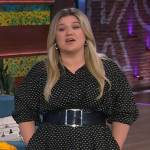 Kelly’s black polka dot print dress on The Kelly Clarkson Show