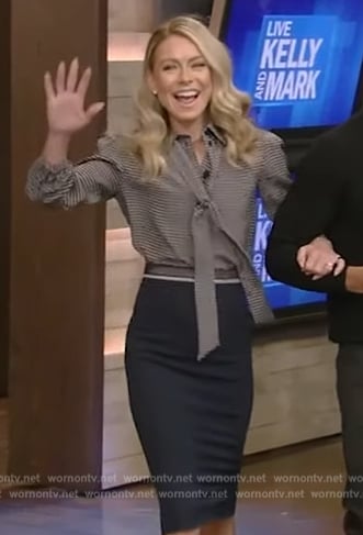 WornOnTV: Kelly's colorblock tweed jacket on Live with Kelly and