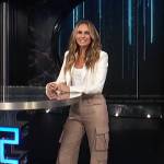 Keltie’s beige leather cargo pants on E! News