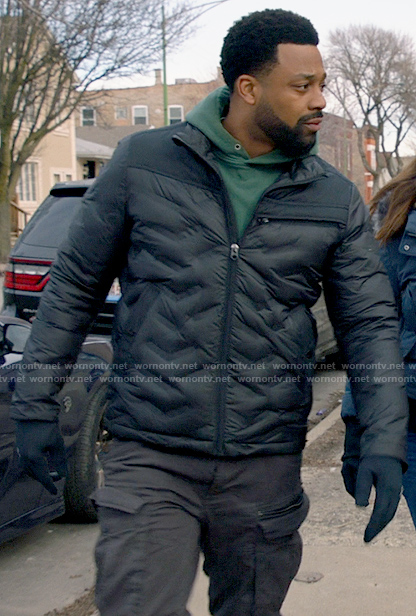 WornOnTV: Kevin’s black jacket with chevrons on Chicago PD | LaRoyce ...