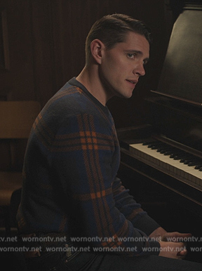 Kevin's blue plaid sweater on Riverdale