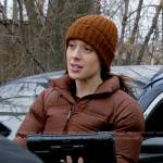 Kim’s brown puffer jacket on Chicago PD