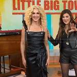 Kimberly Schlapman’s black leather top and skirt on Today