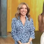 Kit’s blue leopard print dress on Access Hollywood