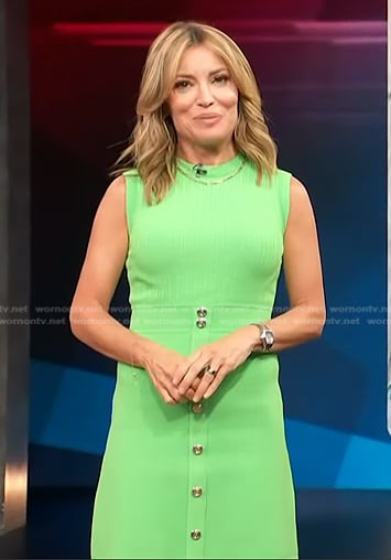 Kit’s green sleeveless ribbed dress on Access Hollywood