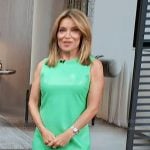 Kit’s green leather mini dress on Access Hollywood