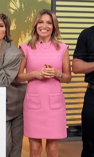 Kit’s pink sleeveless mini dress on Access Hollywood