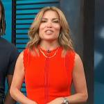 Kit’s red scalloped trim top on Access Hollywood