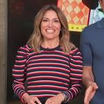 Kit’s striped puff sleeve sweater on Access Hollywood