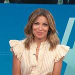 Kit’s yellow stripe ruffle top on Access Hollywood