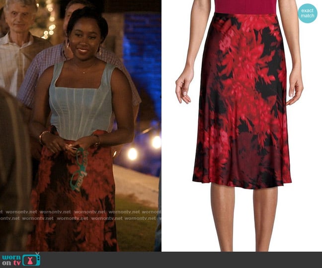 Kobi Halperin Amina Skirt worn by Brit Monclair (Sasha Compère) on Single Drunk Female