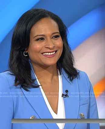 Kristen’s blue double breasted blazer on Today