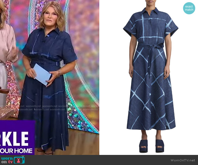 WornOnTV: Tory Johnson’s blue plaid denim dress on Good Morning America ...