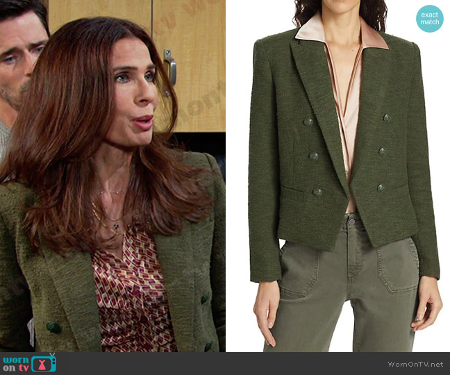 L'Agence Brooke Cropped Blazer worn by Hope Williams (Kristian Alfonso) on Days of our Lives