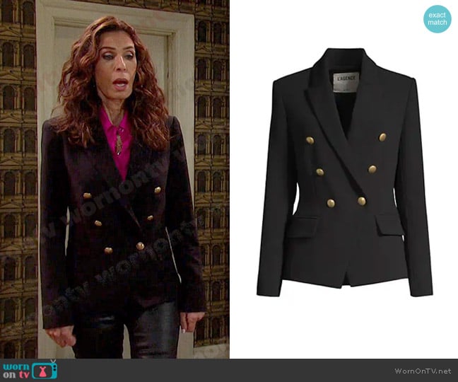 L'Agence Kenzie Double Breasted Blazer worn by Hope Williams (Kristian Alfonso) on Days of our Lives