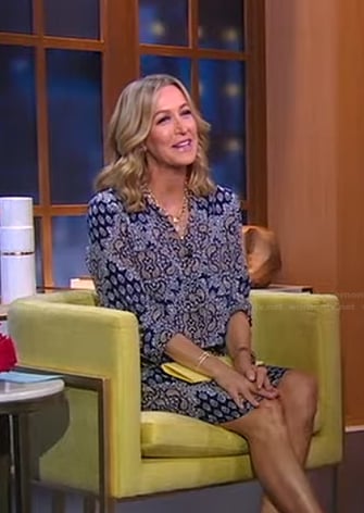 Lara’s blue paisley print dress on Good Morning America