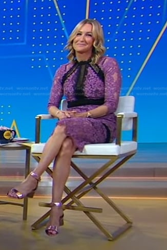 Lara's purple and black lace dress on Good Morning America