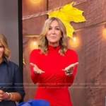 Lara’s red gathered waist dress on Good Morning America