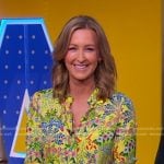Lara’s yellow floral button down blouse on Good Morning America