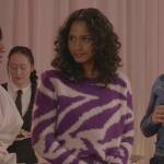 Layla’s purple tiger stripe sweater on All American