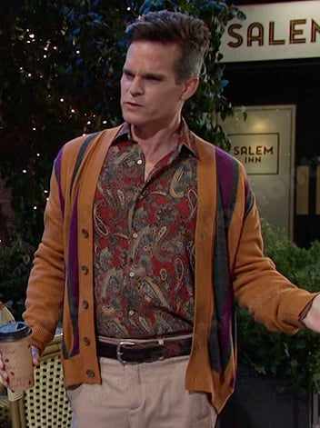 Leo's red paisley shirt on Days of our Lives