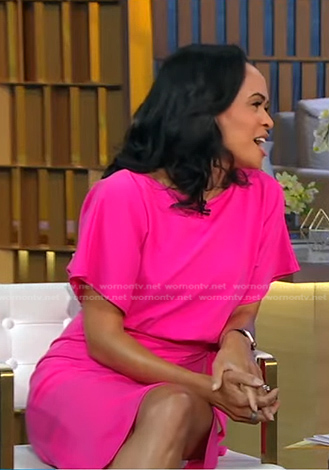 Linsey's pink tie waist dress on Good Morning America