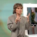 Lisa Rinna’s grey oversized blazer on Access Hollywood