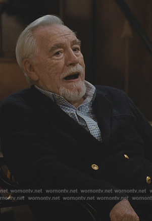 Logan's black cardigan and shirt on Succession