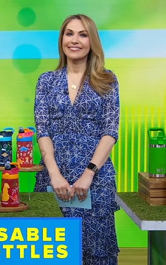 Lori’s blue printed layered dress on Good Morning America