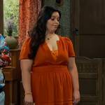 Lou’s orange maxi dress on Bunkd