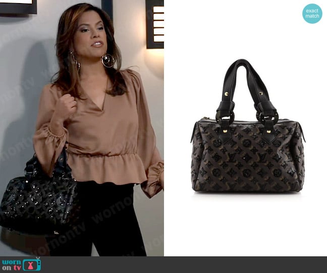 Louis Vuitton Speedy Bag worn by Alison 'Blaze' Rogers (Jacqueline Grace Lopez) on General Hospital