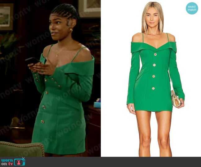 WornOnTV: Taylor's green button detail dress and tote bag on Bull