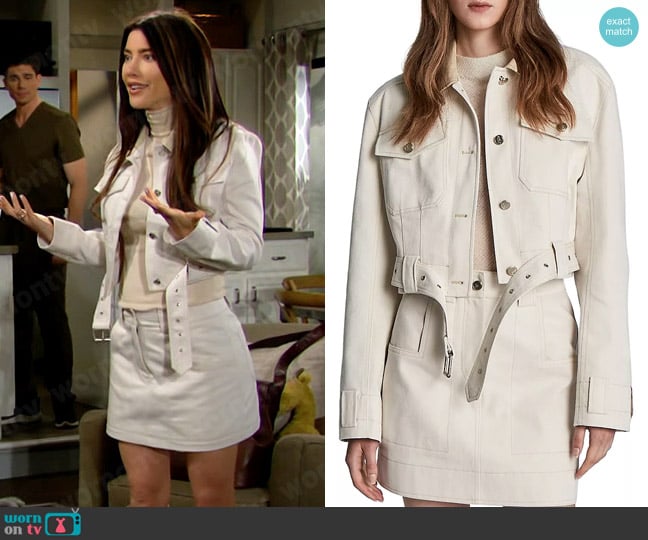 LVIR Woven Jacket worn by Steffy Forrester (Jacqueline MacInnes Wood) on The Bold and the Beautiful