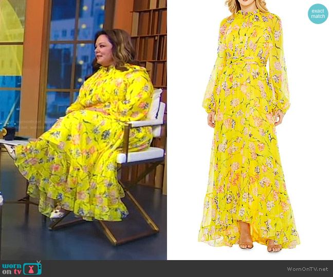 WornOnTV Melissa McCarthy s yellow floral maxi dress on Good Morning America Clothes and Wardrobe from TV