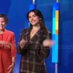 Madison Beer’s brown plaid blazer on Good Morning America