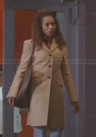 Maggie's beige coat on Greys Anatomy