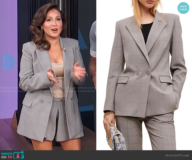 Maje Varreau Wool Blend Blazer worn by Adrienne Houghton on E! News