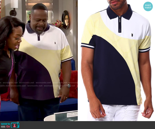 WornOnTV: Calvin's yellow colorblock polo shirt on The