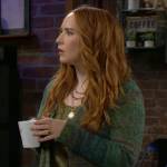 Mariah’s long green cardigan on The Young and the Restless