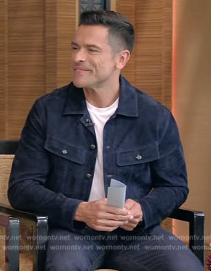 Mark’s blue suede jacket on Live with Kelly and Mark