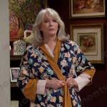 Marlena’s navy floral robe on Days of our Lives