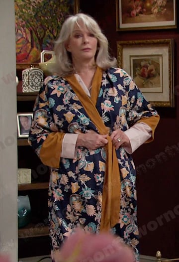 WornOnTV: Marlena’s navy floral robe on Days of our Lives | Deidre Hall ...