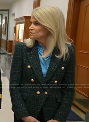 Martha Raddatz’s green check tweed blazer on Good Morning America