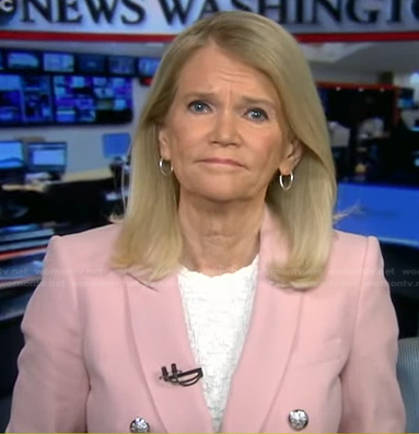 Martha Raddatz’s pink double breasted blazer on Good Morning America