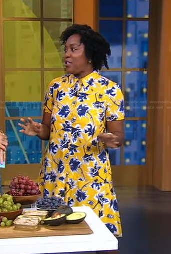 Maya Feller’s yellow floral print dress on Good Morning America