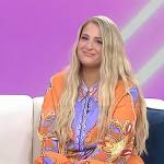 Meghan Trainor’s orange and purple printed dress on Today