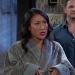 Miranda’s grey bathrobe on Days of our Lives