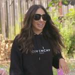 Melissa’s black Givenchy logo hoodie and sunglasses on The Real Housewives of New Jersey